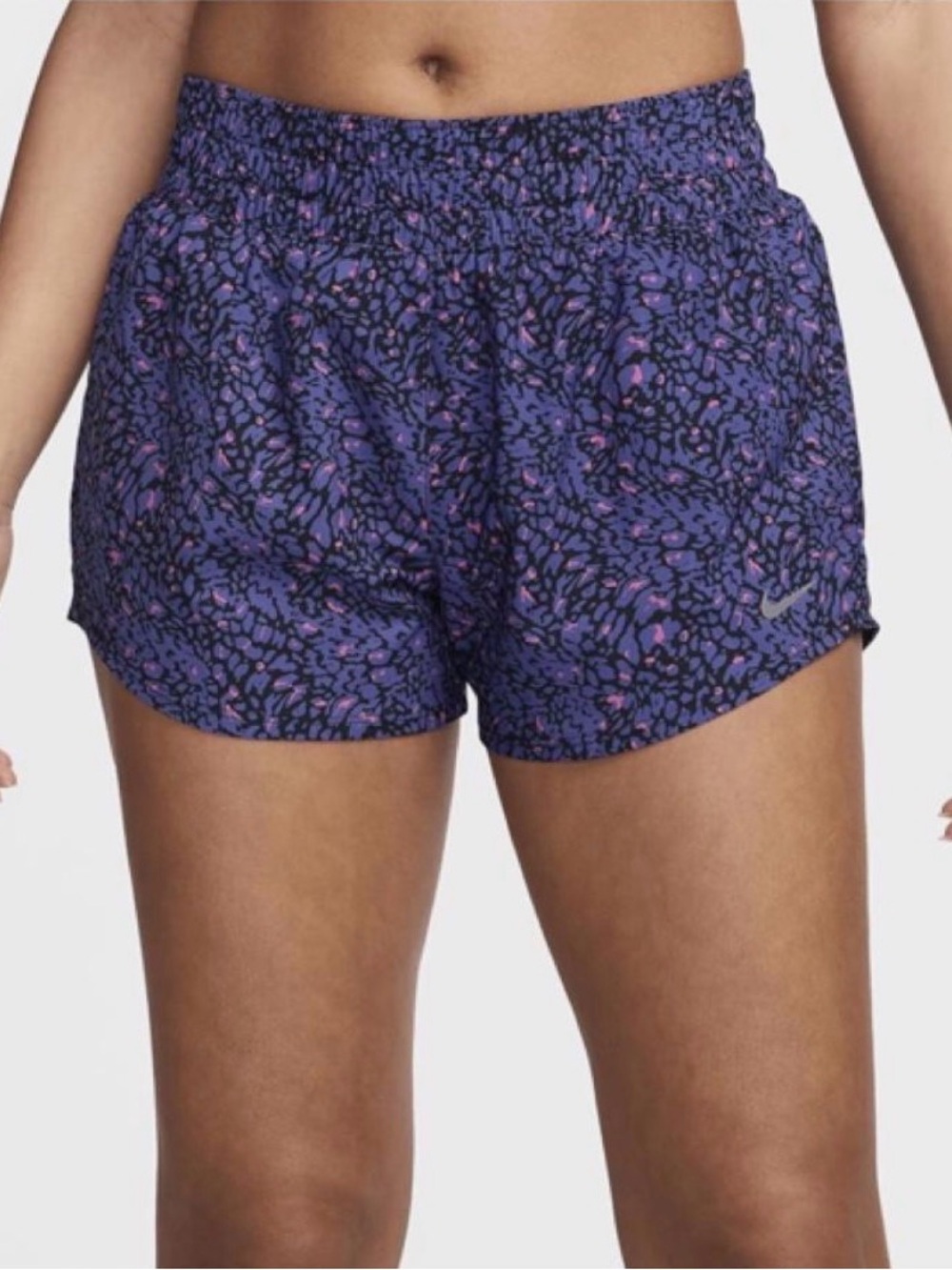 Nike One Women's Dri-FIT Mid-Rise 3" Brief-Lined Shorts (Black/Light Ultramarine